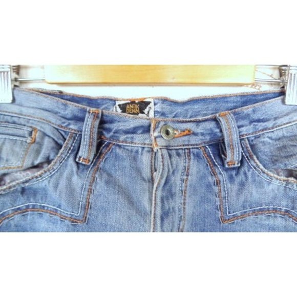 Light blue bleached and faded boot cut denim embroidered jeans - Picture 7 of 10